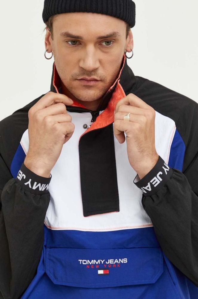 Куртка Tommy Jeans чоловіча колір синій перехідна oversize фото 4