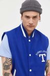 Безрукавка з домішкою вовни Tommy Jeans колір синій перехідний Безрукавка з домішкою вовни Tommy Jeans колір синій перехідний