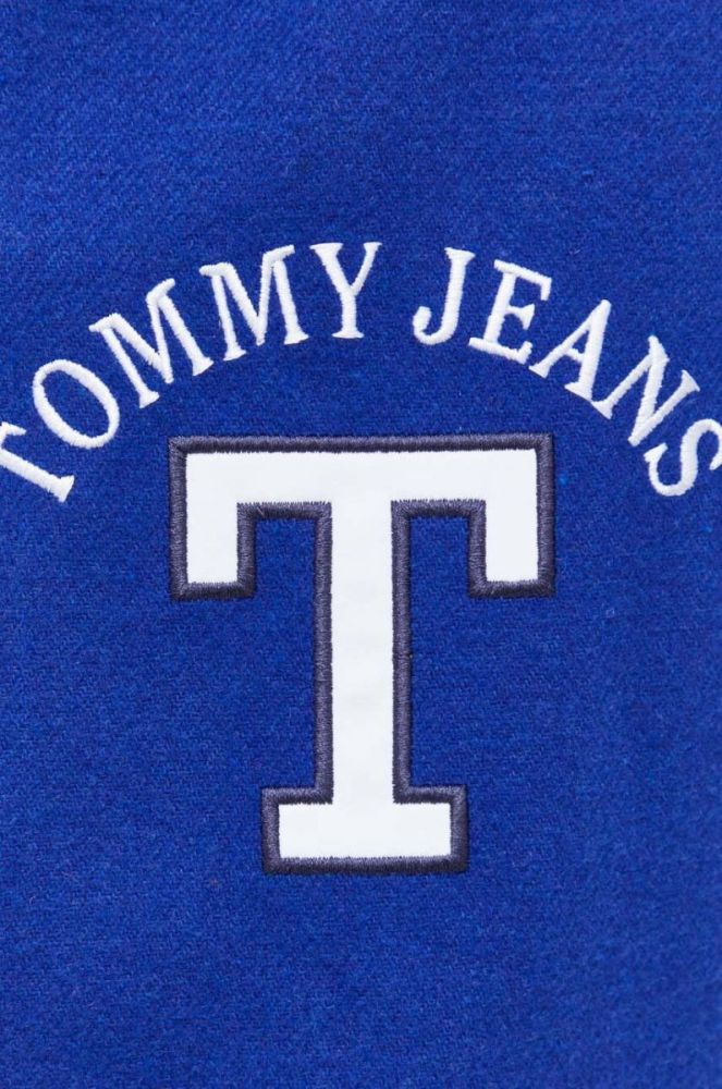 Безрукавка з домішкою вовни Tommy Jeans колір синій перехідний фото 5