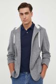 Кофта BOSS чоловіча колір сірий з капюшоном меланж (3429699)