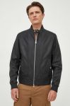 Шкіряна куртка BOSS чоловіча колір чорний перехідна (3537885)