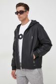 Шкіряна куртка BOSS чоловіча колір чорний перехідна (3434278)