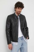 Шкіряна куртка Pepe Jeans чоловіча колір чорний перехідна