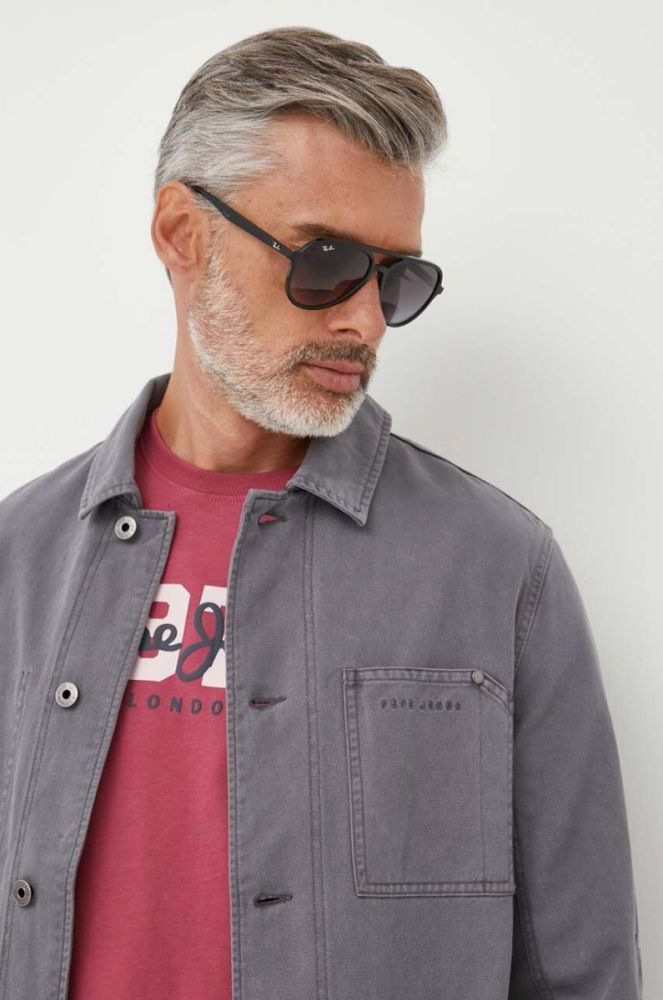 Джинсова куртка Pepe Jeans Blaine чоловіча колір сірий перехідна фото 4