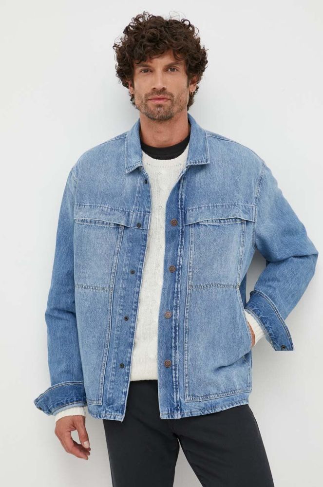 Джинсова куртка Pepe Jeans чоловіча перехідна колір блакитний (3454273)