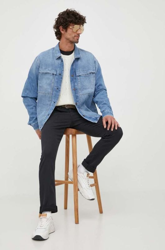 Джинсова куртка Pepe Jeans чоловіча перехідна колір блакитний (3454273) фото 2