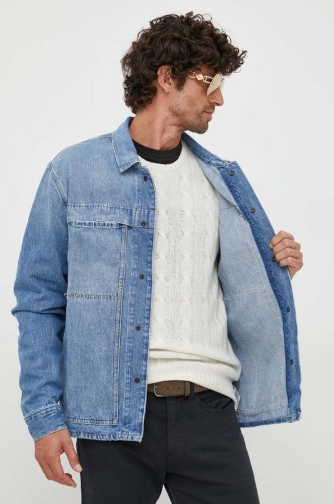 Джинсова куртка Pepe Jeans чоловіча перехідна колір блакитний (3454273) фото 7