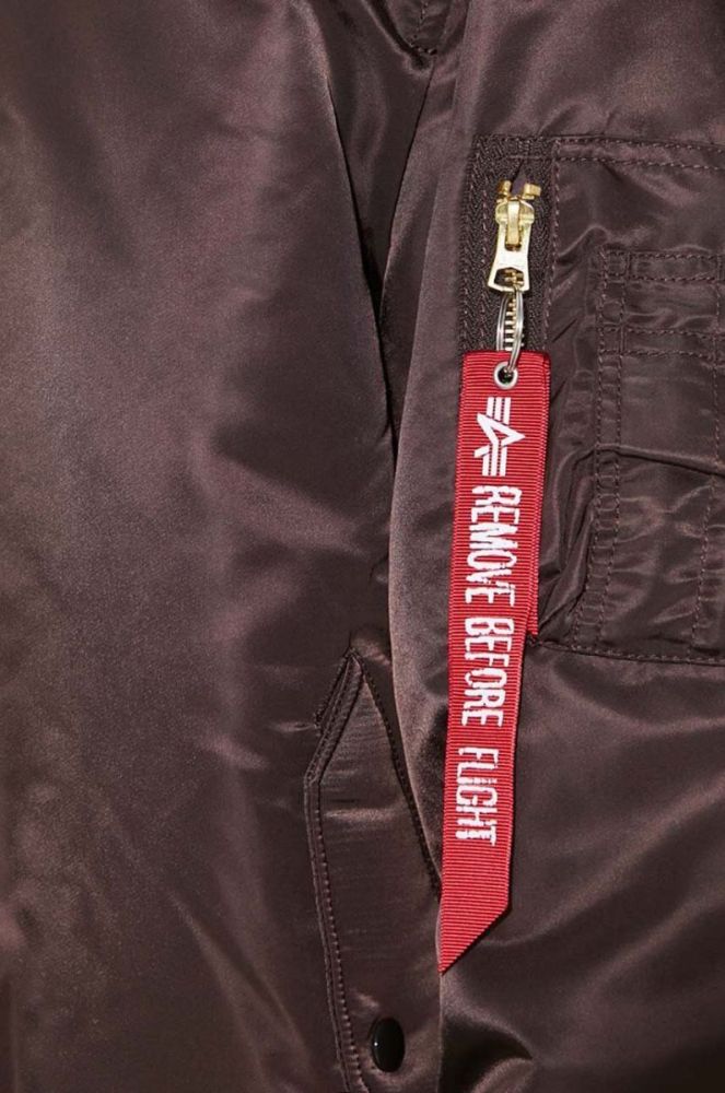 Двостороння куртка-бомбер Alpha Industries MA-1 чоловіча колір коричневий перехідна фото 10