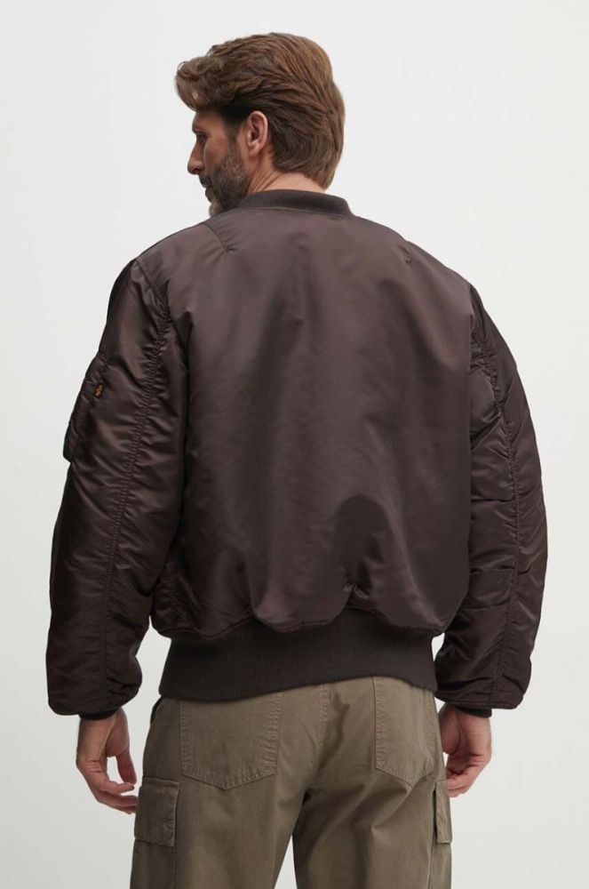 Двостороння куртка-бомбер Alpha Industries MA-1 чоловіча колір коричневий перехідна фото 3