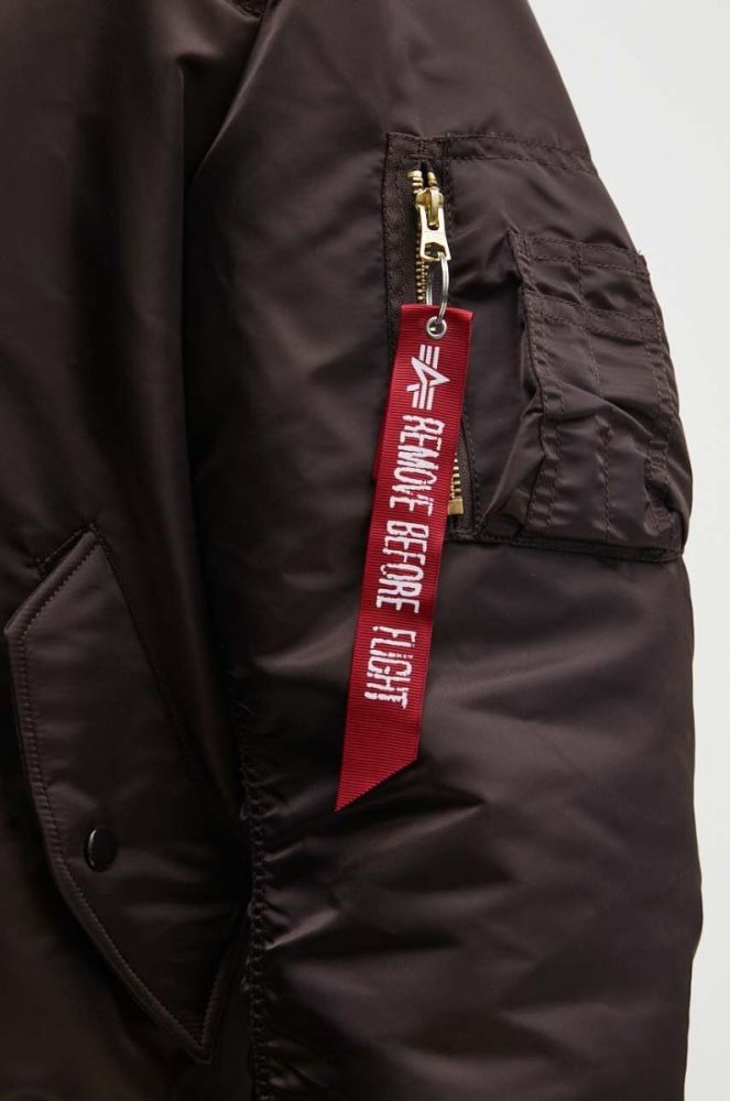 Двостороння куртка-бомбер Alpha Industries MA-1 чоловіча колір коричневий перехідна фото 5