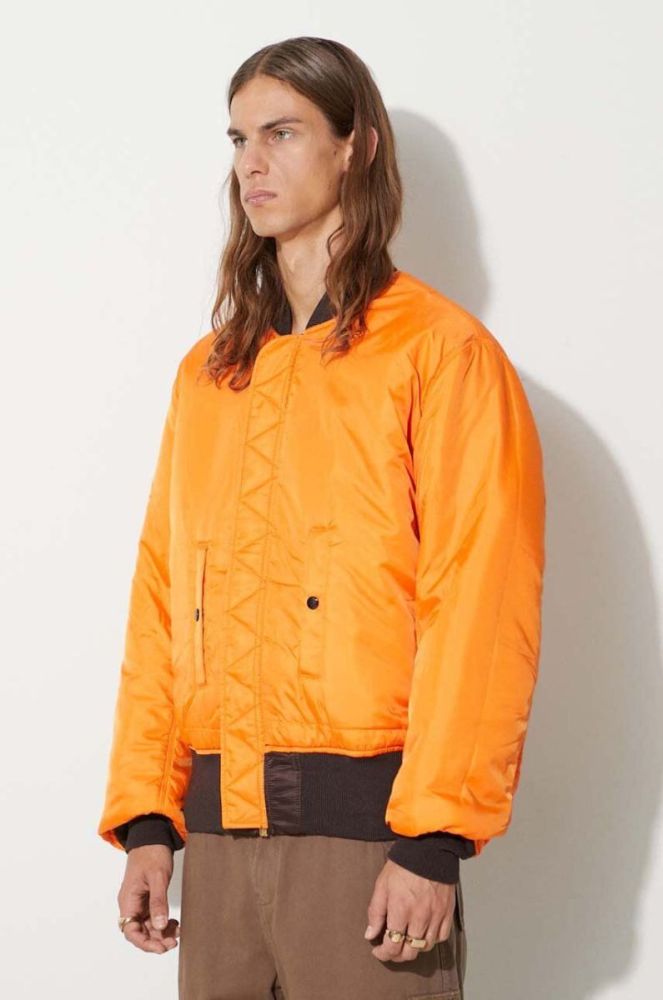 Двостороння куртка-бомбер Alpha Industries MA-1 чоловіча колір коричневий перехідна фото 8