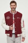 Куртка-бомбер Alpha Industries Varsity Air Force Jacket чоловіча колір бордовий перехідна Куртка-бомбер Alpha Industries Varsity Air Force Jacket чоловіча колір бордовий перехідна