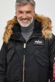 Куртка Alpha Industries 45P Hooded чоловіча колір чорний зимова