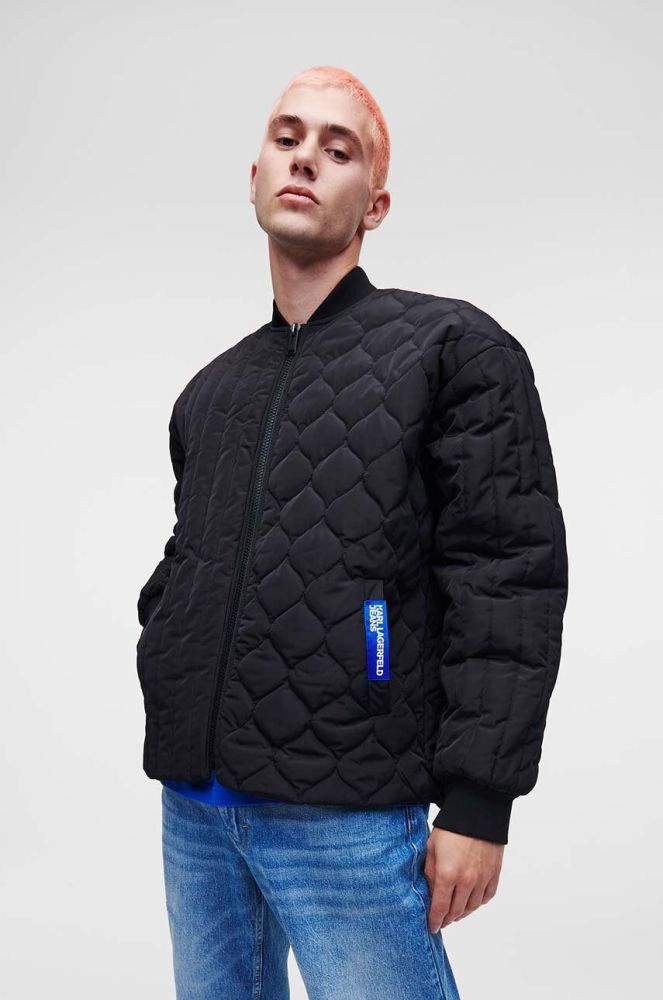 Куртка Karl Lagerfeld Jeans чоловіча колір чорний перехідна (3409415)