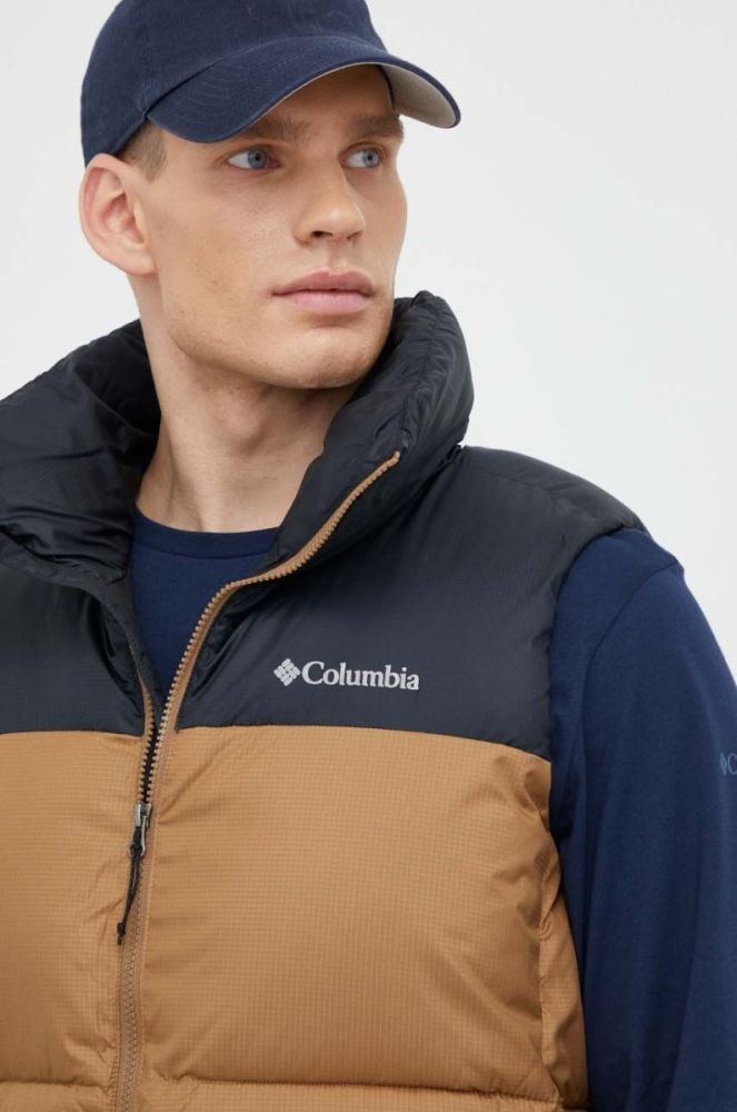 Безрукавка Columbia Puffect II чоловіча колір коричневий зимова фото 4