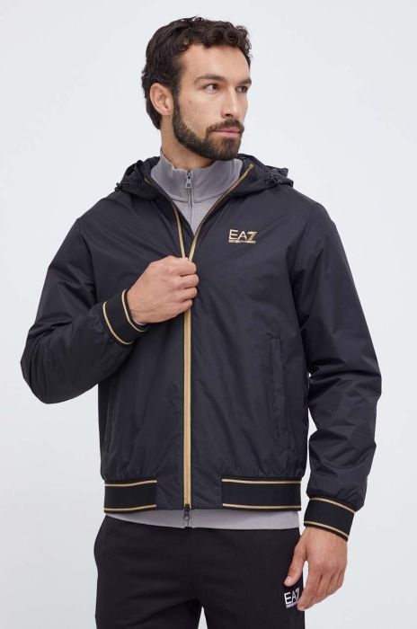 Куртка EA7 Emporio Armani чоловіча колір чорний перехідна (3409423)