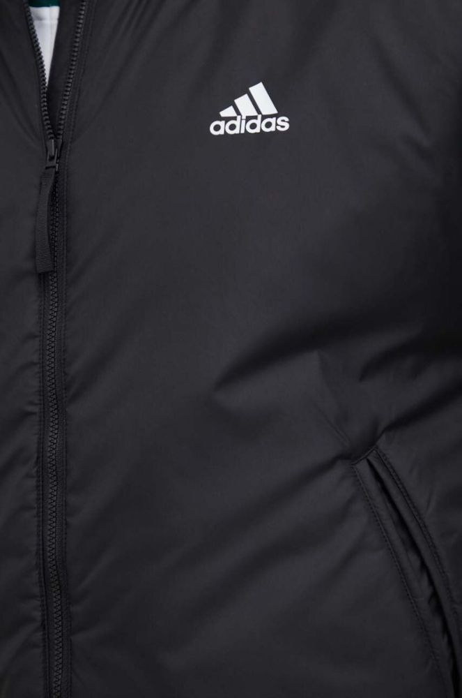 Куртка-бомбер adidas чоловічий колір чорний перехідна фото 5