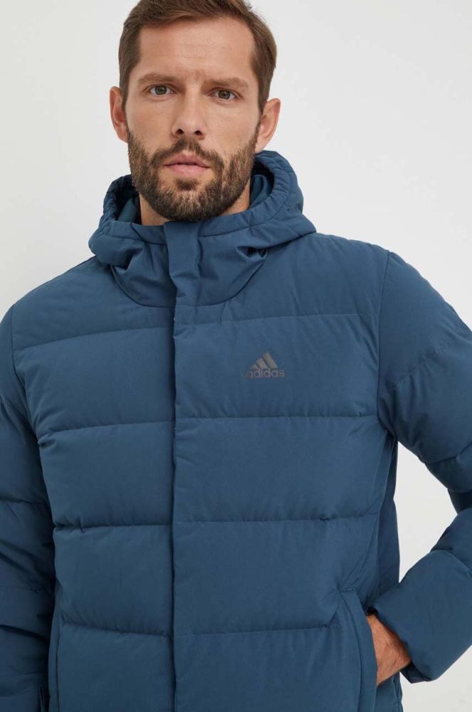 Пухова куртка adidas чоловіча зимова колір блакитний