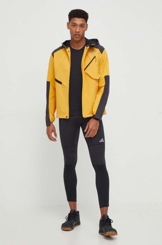 Бігова куртка adidas Performance колір жовтий перехідна фото 2