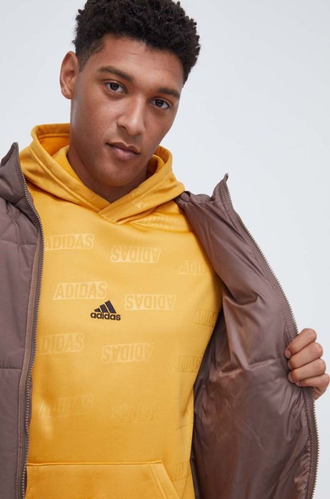 Куртка adidas Originals чоловіча колір коричневий зимова фото 6