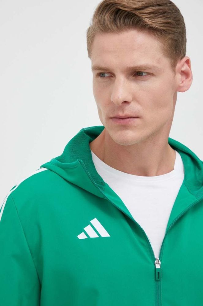 Куртка для тренувань adidas Performance Tiro 23 колір зелений перехідна фото 5