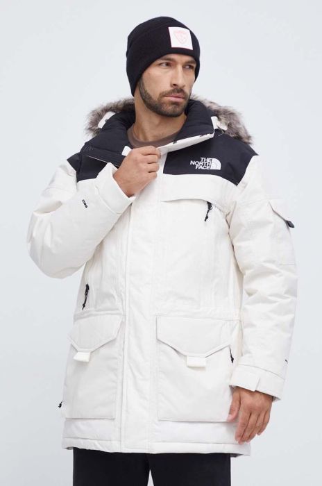 Пухова куртка The North Face чоловіча колір бежевий зимова Пухова куртка The North Face чоловіча колір бежевий зимова