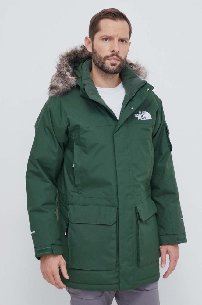 Пухова куртка The North Face чоловіча колір зелений зимова (3674202)