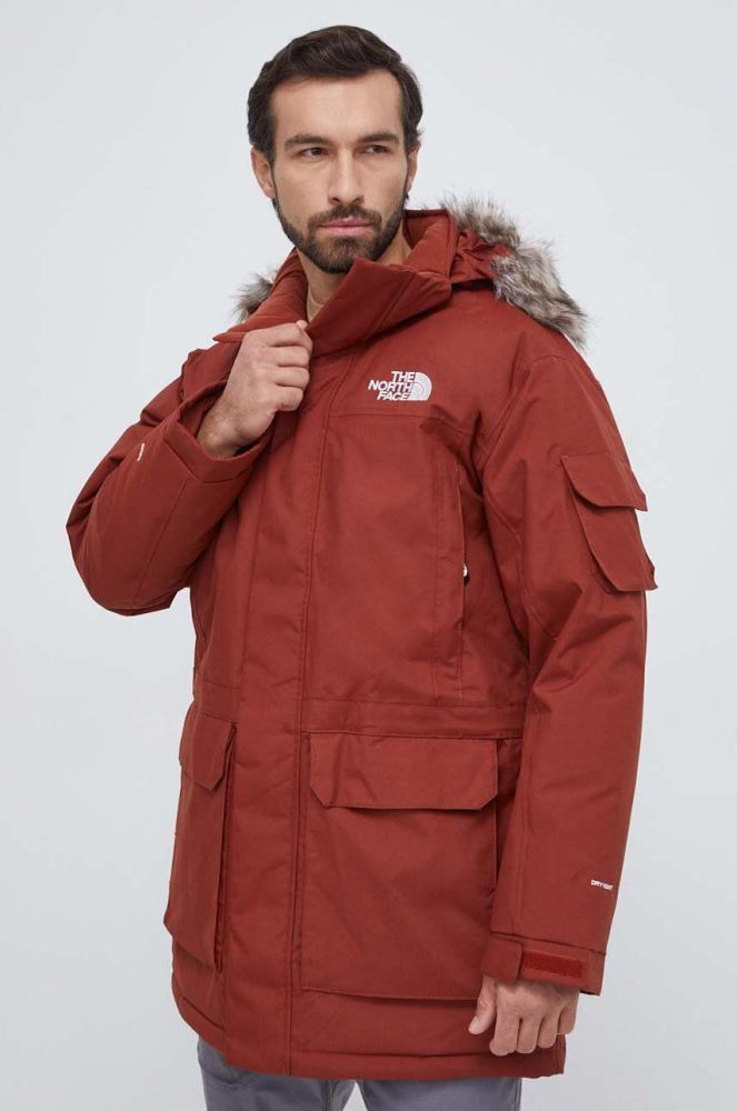 Пухова куртка The North Face чоловіча колір бордовий зимова (3683747)