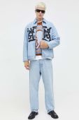 Джинсова куртка GCDS чоловіча перехідна oversize колір блакитний