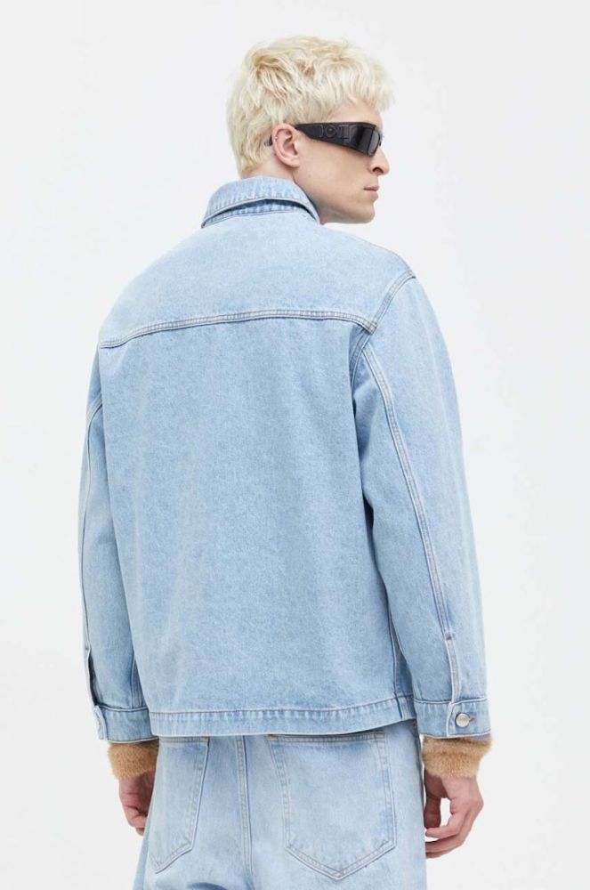 Джинсова куртка GCDS чоловіча перехідна oversize колір блакитний фото 3