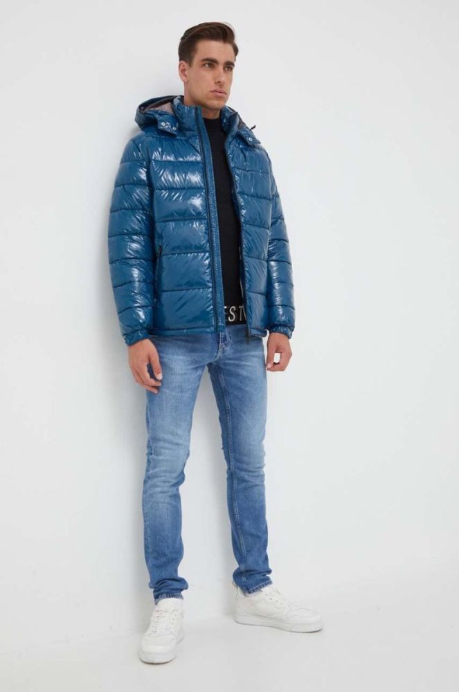 Куртка Guess чоловіча зимова колір блакитний фото 2