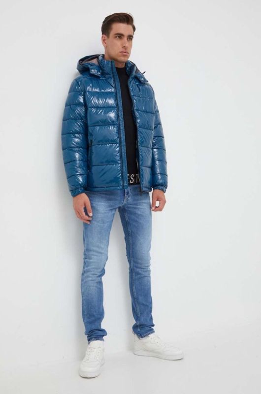 Куртка Guess чоловіча зимова колір блакитний фото 2