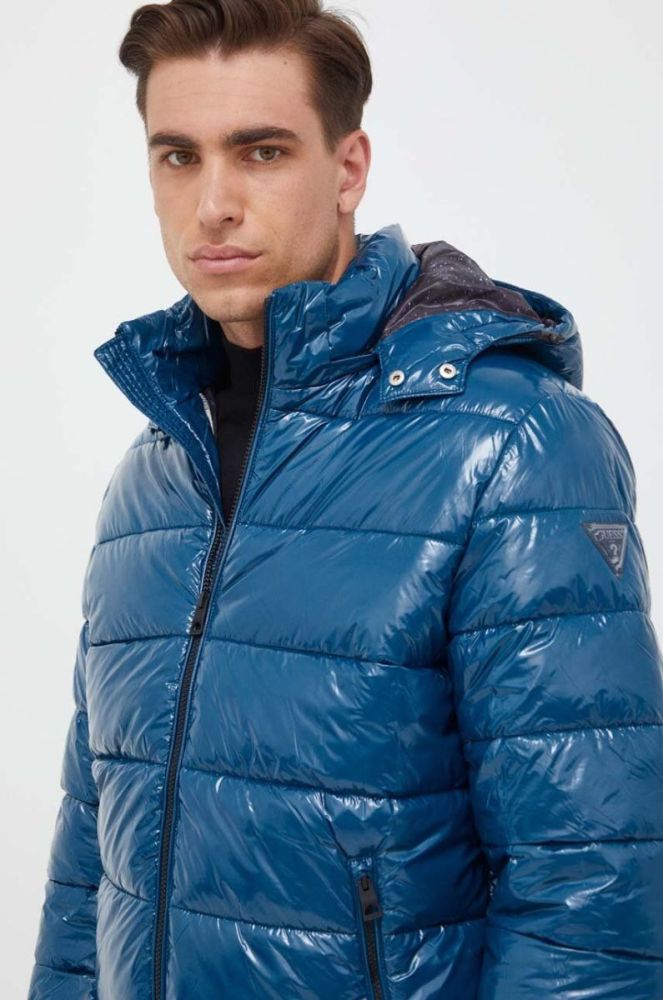 Куртка Guess чоловіча зимова колір блакитний фото 4