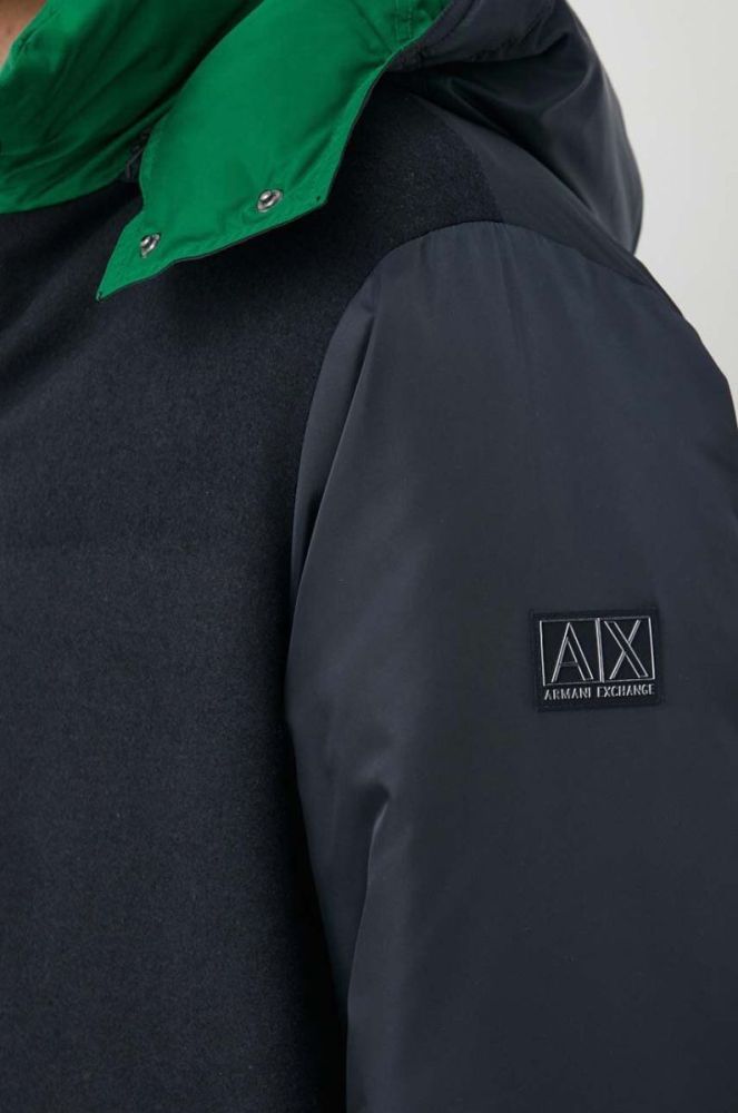 Двостороння куртка Armani Exchange чоловіча колір синій зимова (3559824) фото 9