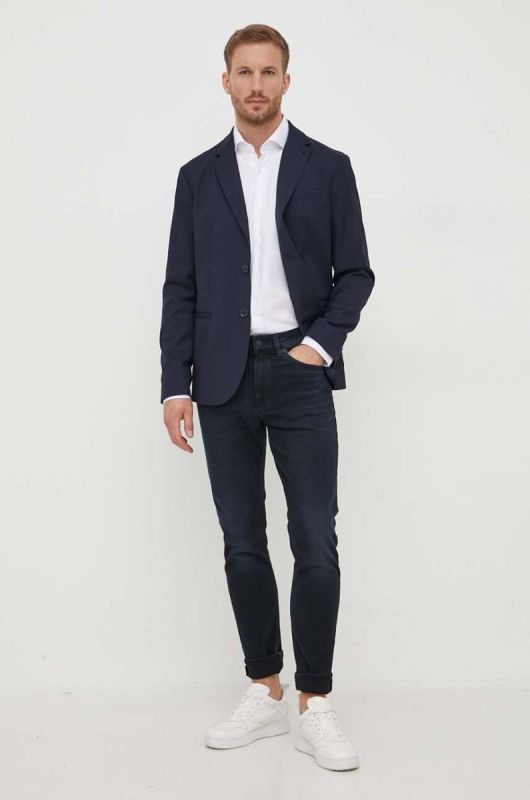 Піджак Armani Exchange чоловіча колір синій фото 2