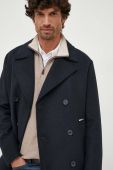 Пальто з домішкою вовни Armani Exchange колір синій перехідна