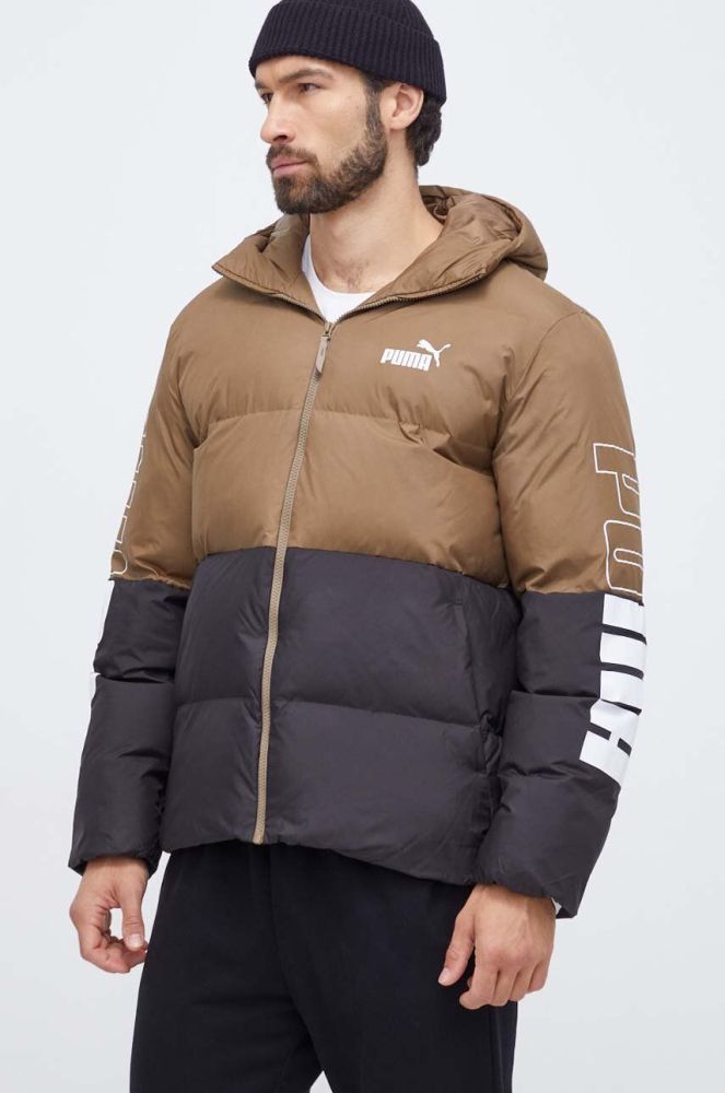 Куртка Puma чоловіча колір коричневий зимова