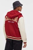 Куртка-бомбер з домішкою вовни Karl Kani колір червоний перехідна
