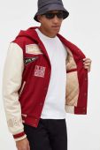 Куртка-бомбер з домішкою вовни Karl Kani колір червоний перехідна