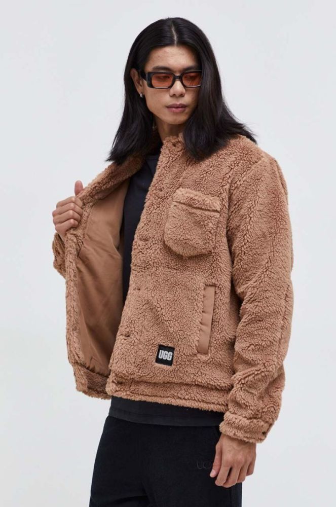 Куртка UGG чоловіча колір коричневий перехідна фото 5