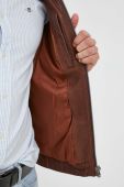 Шкіряна куртка Pepe Jeans чоловіча колір коричневий перехідна