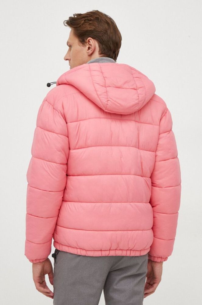 Куртка United Colors of Benetton чоловіча колір рожевий зимова oversize фото 3