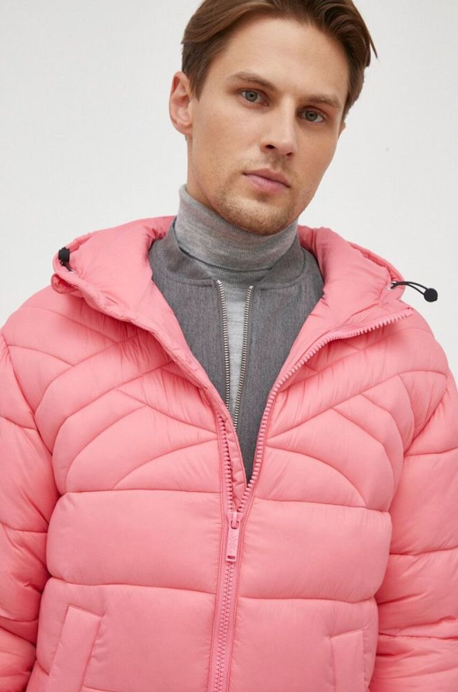 Куртка United Colors of Benetton чоловіча колір рожевий зимова oversize фото 4