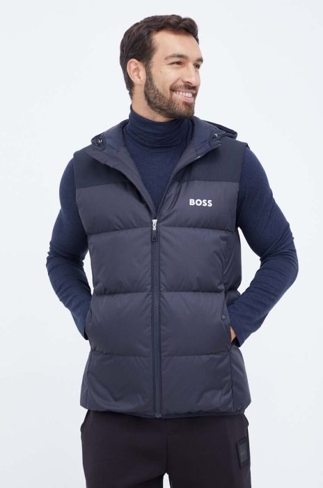 Пухова безрукавка Boss Green BOSS GREEN чоловіча колір синій зимова Пухова безрукавка Boss Green BOSS GREEN чоловіча колір синій зимова