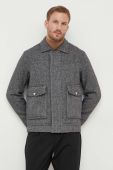 Куртка з домішкою вовни Sisley колір сірий перехідна oversize