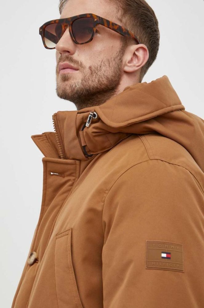 Пухова куртка Tommy Hilfiger чоловіча колір коричневий зимова (3554294) фото 4