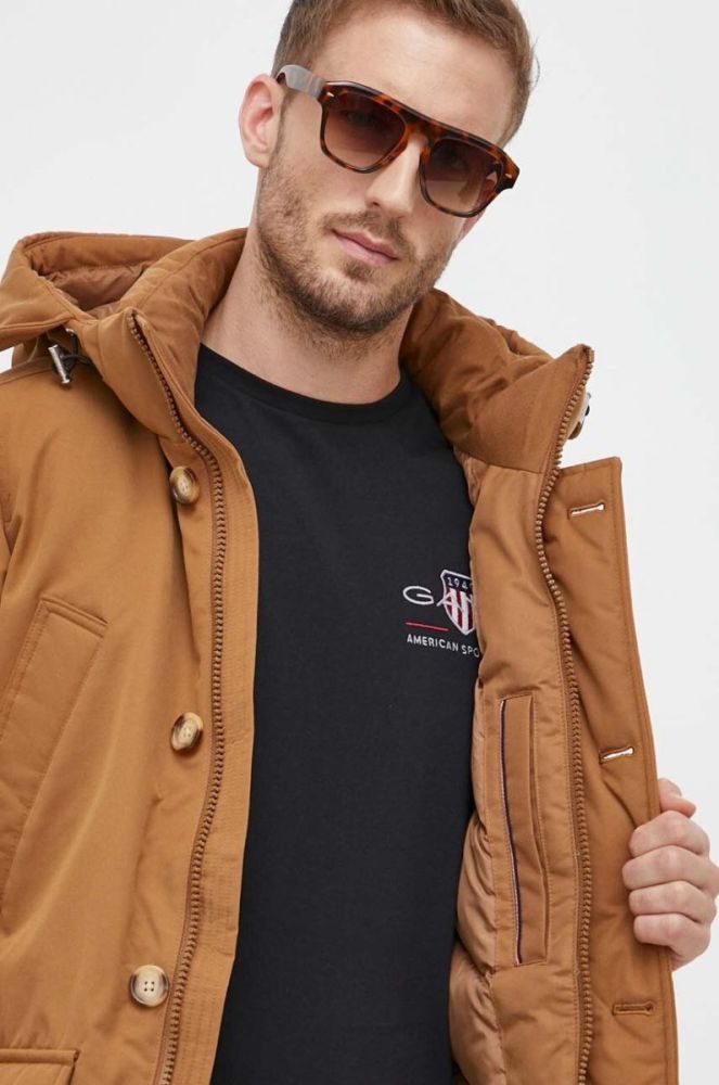 Пухова куртка Tommy Hilfiger чоловіча колір коричневий зимова (3554294) фото 7