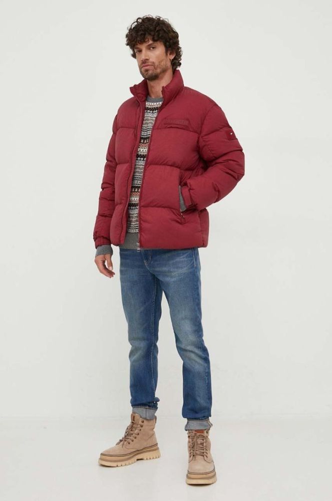 Пухова куртка Tommy Hilfiger чоловіча колір бордовий зимова фото 2