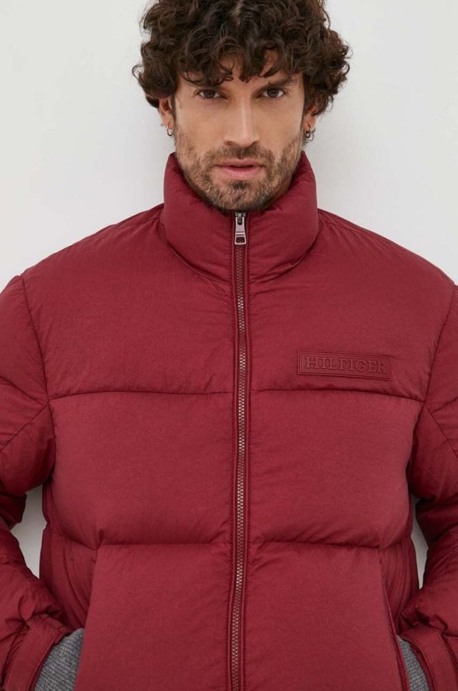 Пухова куртка Tommy Hilfiger чоловіча колір бордовий зимова фото 4