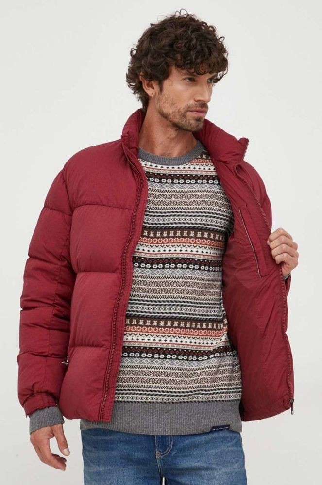 Пухова куртка Tommy Hilfiger чоловіча колір бордовий зимова фото 6